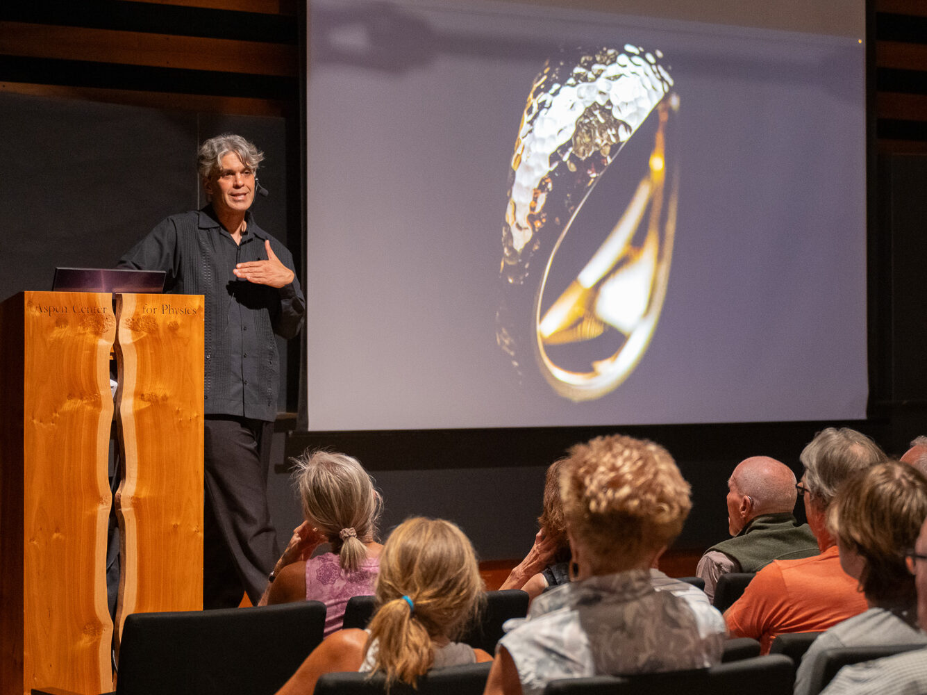 Aspen Center for Physics.8.7.24.837 Enrico Ramirez-Ruiz gives a public lecture, "The Universe in Us" in Flug Forum.